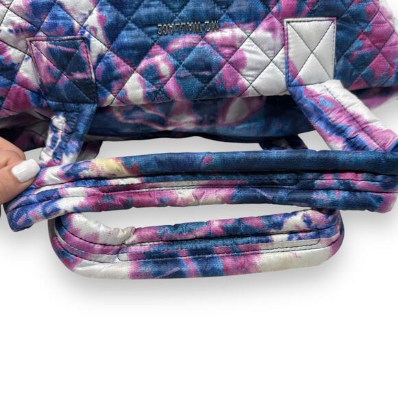 MZ Wallace Medium Metro Quilted Festival Print Blue Purple White Tote Bag - Picture 7 of 14